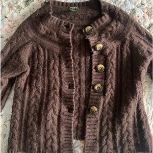 brown cardigan